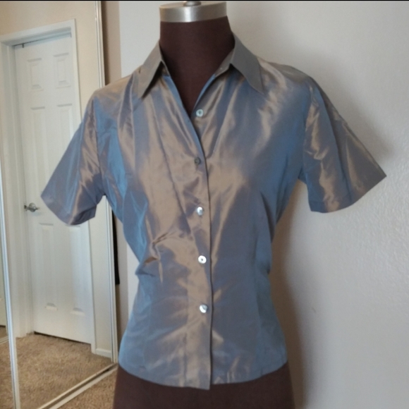 Silk button down shirt | Karen Kane - Picture 7 of 7